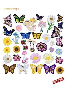 37pcs Embroidered Patches Iron On Sew On Appliques for Clothing DIY